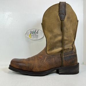 Ariat Rambler Leather Square Toe Western Cowboy Boots- Brown- Men size 10 D